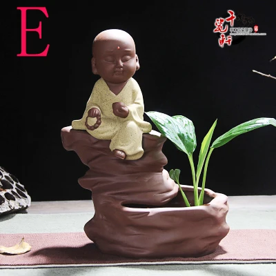 Фото Крутой — лучший деловой подарок #   Замечательное искусство #   Декоративная статуэтка из фарфора, обожествленного песчаной обжигом, в стиле Чан Дао: Маленький монах для домашнего офиса №3