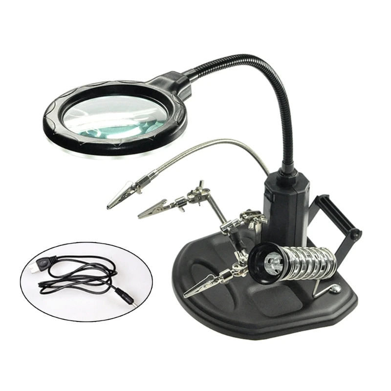 

Welding Auxiliary Clip Magnifier Electric Circuit Board Repair Welding Iron Bracket LED Light Magnifying Soldering Clamp
