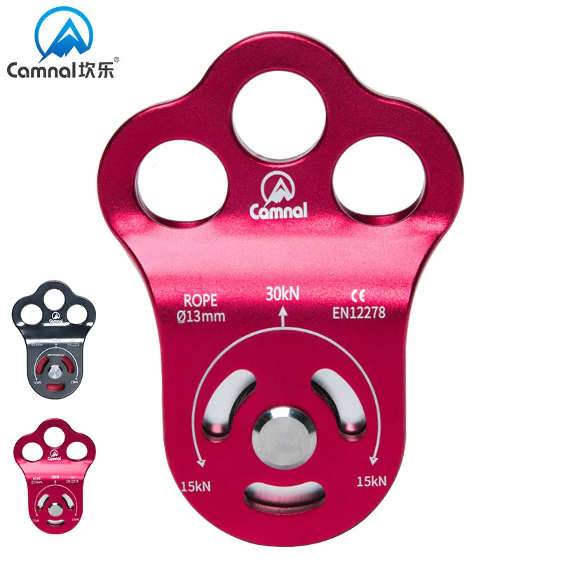 

Outdoor Rock Climbing Pulley Block Mountaineering Crossing Transportation Three Hole Single Pulley Bearing High-Altitude Rescue