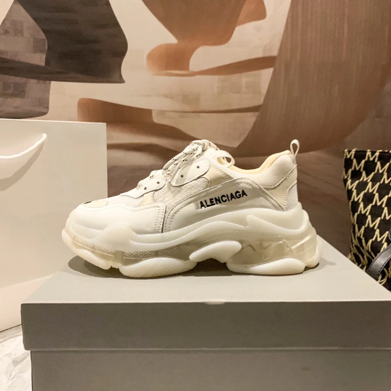 

Paris Family Dad Shoes Couple Women's Air Cushion Trend 2023 New Versatile Jelly Thick Sole Casual Sports Shoes