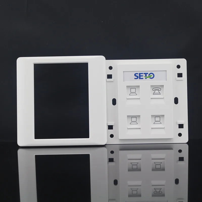 SeTo 86 Тип Три сети Lan Gigabit RJ45 Cat6 + один телефон RJ11 Cat3 настенная пластина розетка Keystone