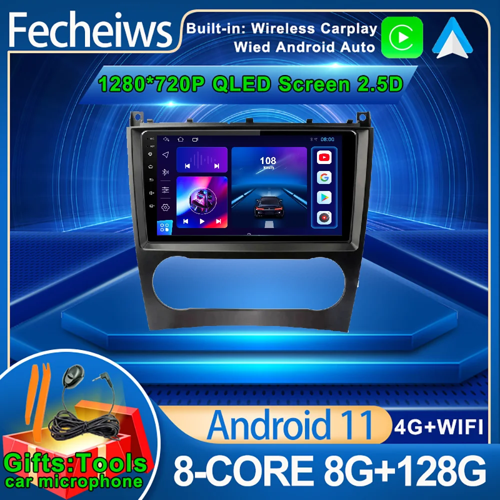 

9inch Android 11 Car Radio Multimedia Video Player For Mercedes Benz W203 W209 C180 C200 C220 C230 2005 - 2009 GPS Navi Stereo