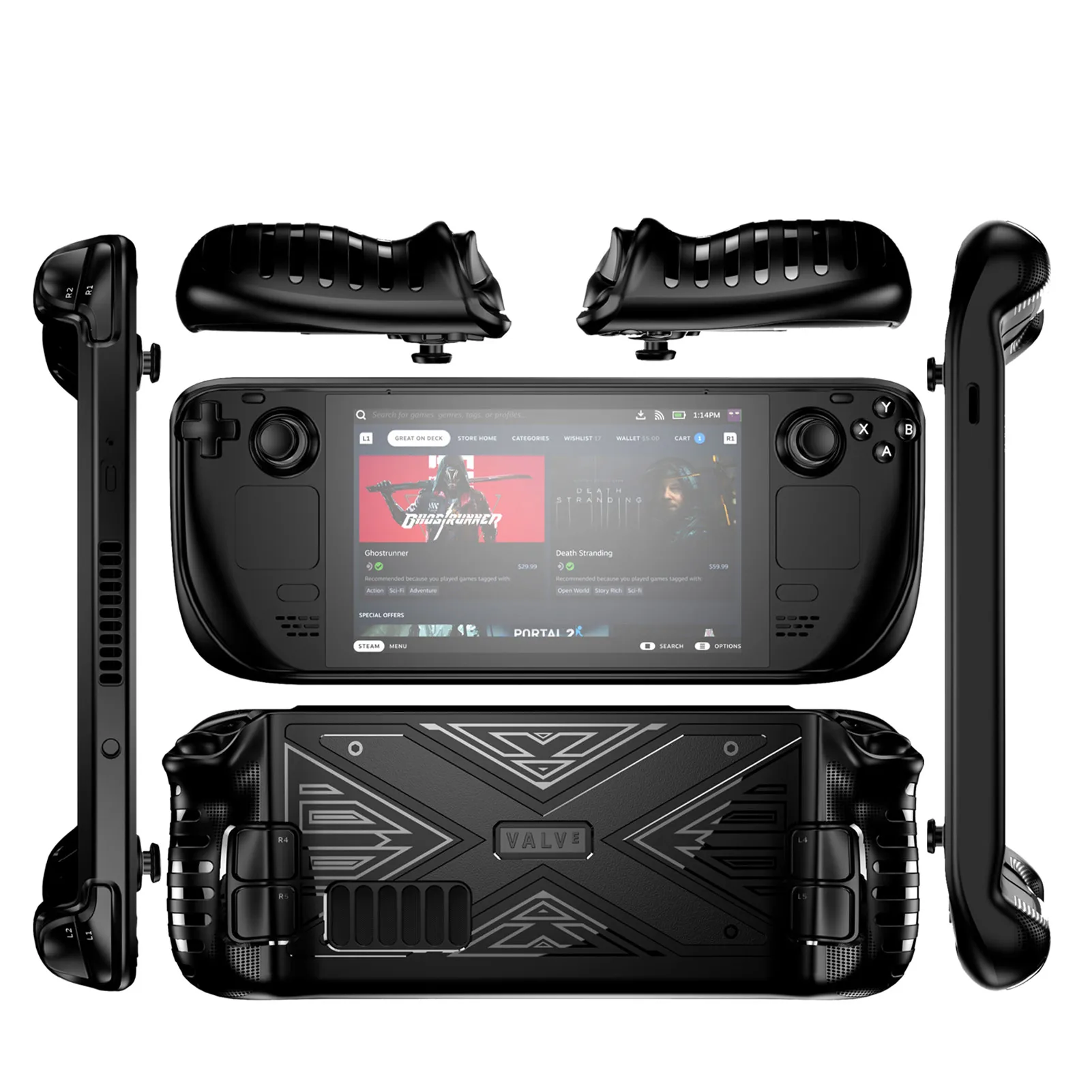 

Противоскользящий мягкий ударопрочный защитный чехол SteamDeck из ТПУ с полным покрытием, эргономичный чехол с рукояткой, износостойкий Ультра...