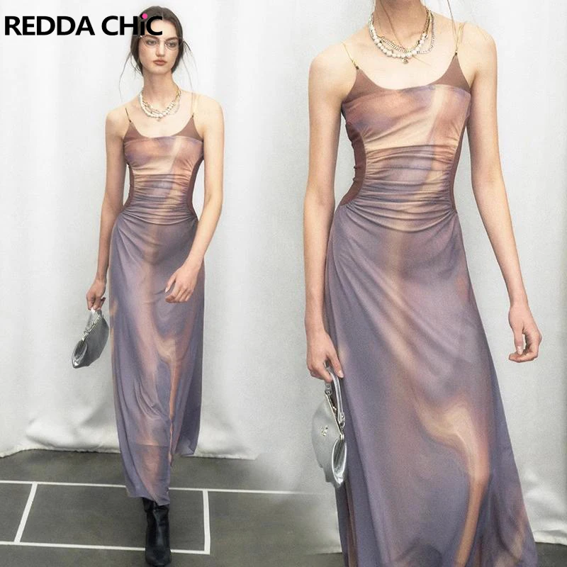 

Женское платье-макси без рукавов, с принтом