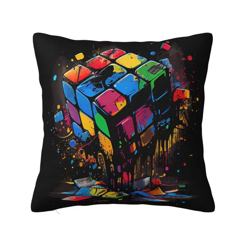 Забавная Милая наволочка для подушки с математическим рисунком Рубика и резинки