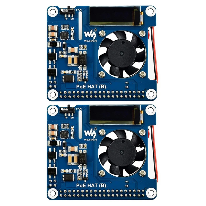 

Плата расширения сети Waveshare с поддержкой сетевого питания и Poe, 802.3Af, OLED, для Raspberry Pi 4, Модель B, 2X