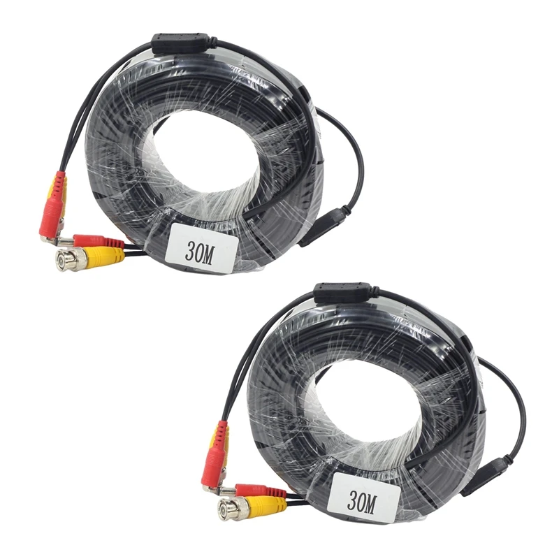 

2X BNC Video And DC Power Extension Cable/Lead With Connector For Surveillance Cameras 30M