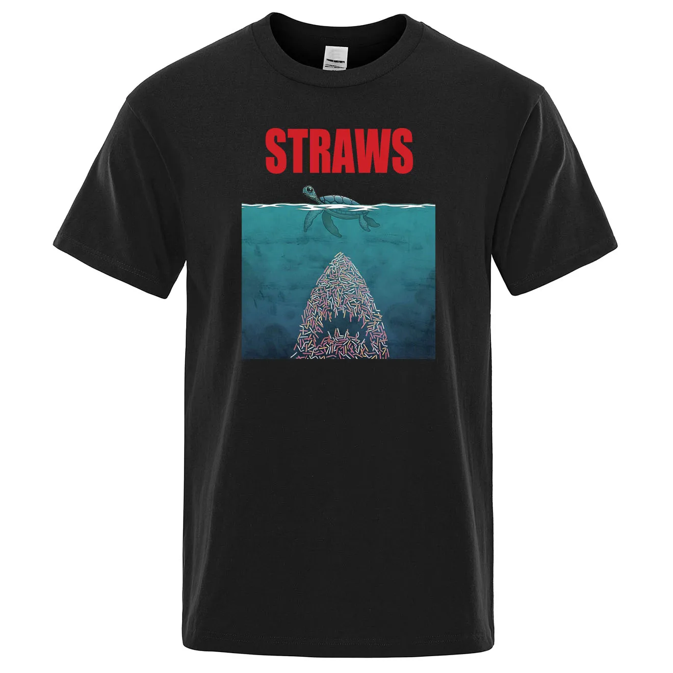 

Skip A Straw Save A Turtle T Shirt Protect Ocean Slogan men Tshirt Streetwear Fashion Mens T-Shirts Hipster Summer Cotton Tops