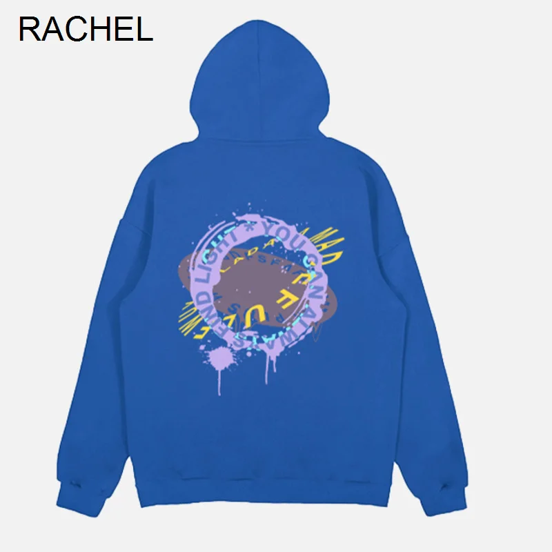 

Синий Женский свитшот Klein, свитер, кардиган, куртка, Женская осенне-зимняя плюшевая утепленная дизайнерская Свободная куртка с капюшоном