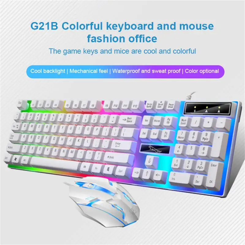 

104 Keys Gaming Mouse Mechanical Gamer Keyboard And Mouse Usb Luminous For Tablet Laptop Cool Backlight Wired Keyboard Mouse