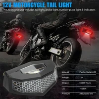 12v motorcycle led turn signals lamp rear fender brake stop light integrated retro motocross license plate tail light