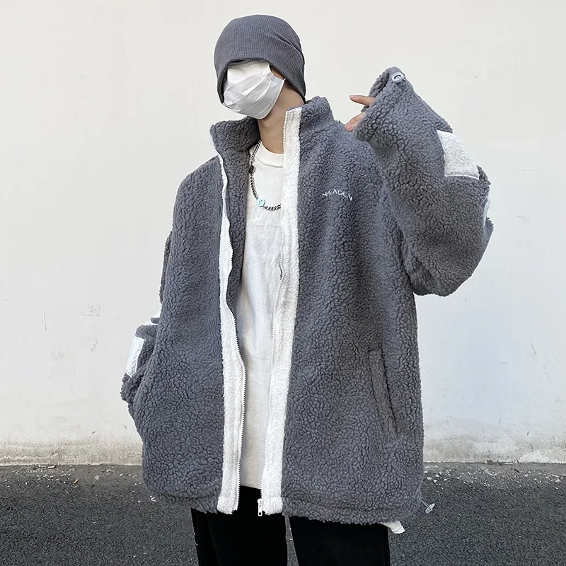 Модное мужское утепленное хлопковое пальто в гонконгском стиле на флисовой