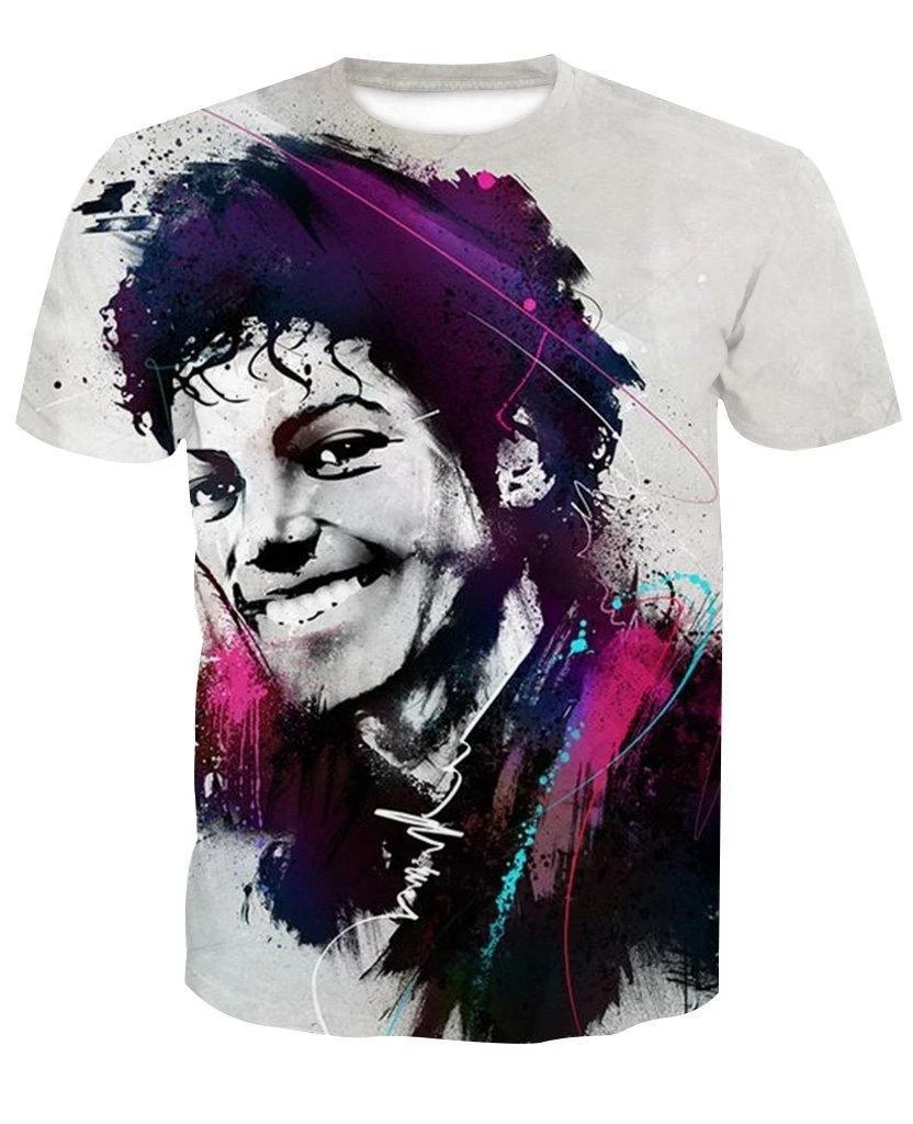 

UnisexSinger Michael Jackson T Shirt Hiphop Streetwear 3D Full Print Tee Summer Casual Short Sleeve Tops