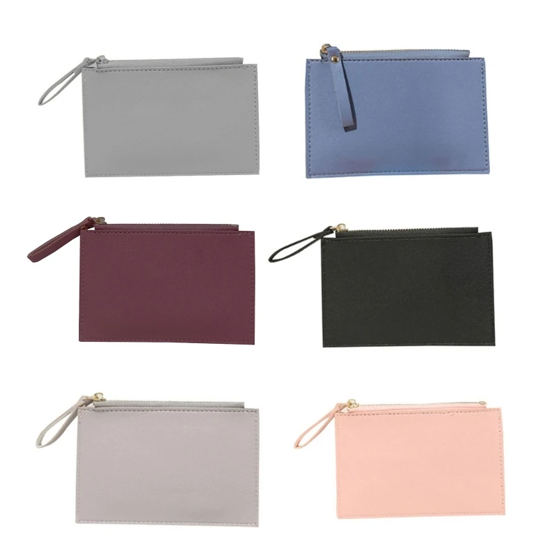 

Women Fashion Small PU Leather Coin Purse Simple Credit Card Holder Wallet Female Casual Solid Color Money Holder Zipper Bag