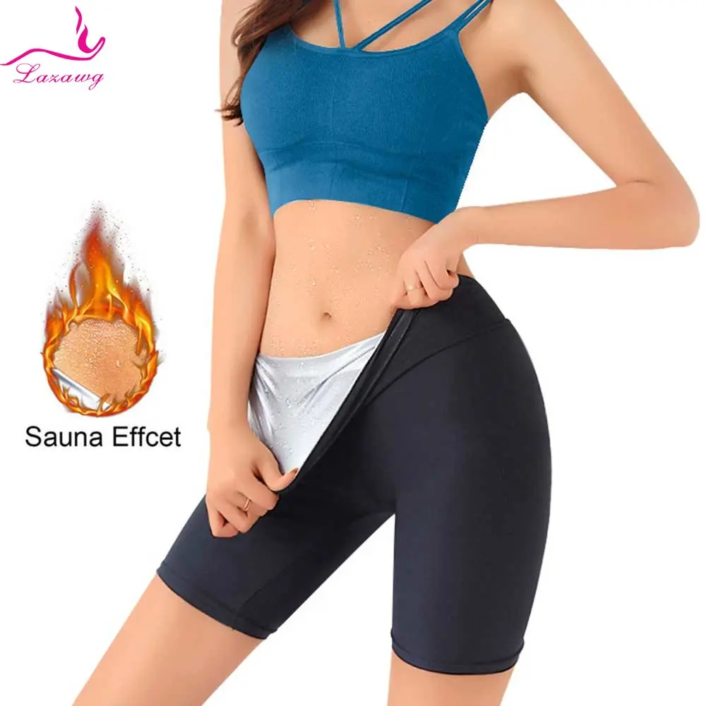 

LAZAWG Sauna Pants for Woman Weight Loss Sweaty Shorts Stretch Slimming Trousers Fat Burner Ladies Tummy Control Workout Gym