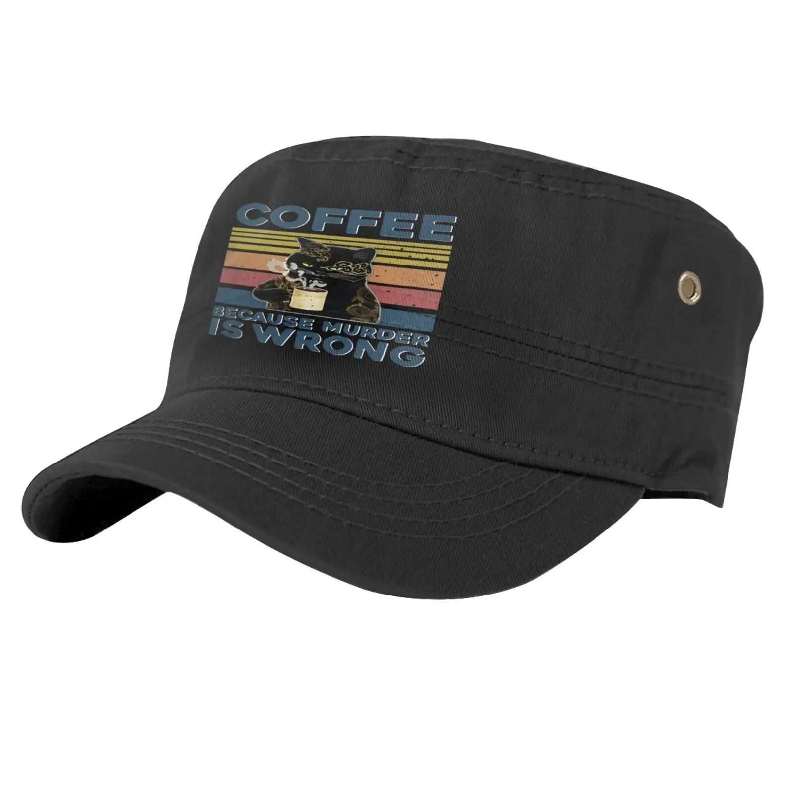 

Coffee Because Murder Is Wrong Cat 3921 Cap Men's Hats Hat Male Baseball Cap Hat For Girls Men Cap Beach Satin Cap Women's Cap