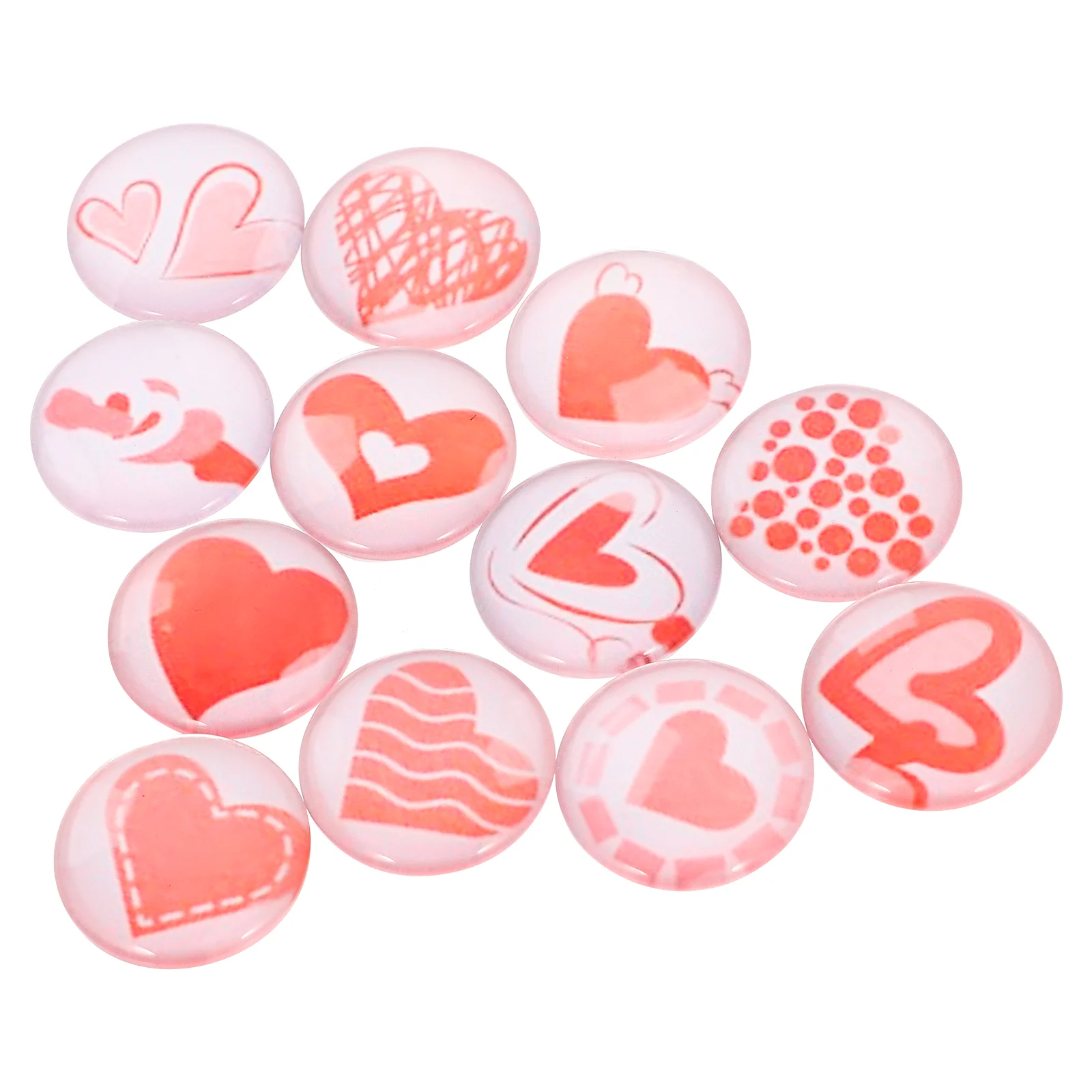 

12Pcs Heart Glass Patches Heart Shaped Charm For Diy Glass Patch for Earring