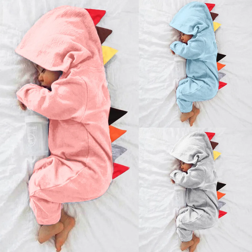 

Комбинезоны для новорожденных в виде динозавра, одежда для маленьких мальчиков и девочек, демисезонное боди для младенцев, комбинезон для м...