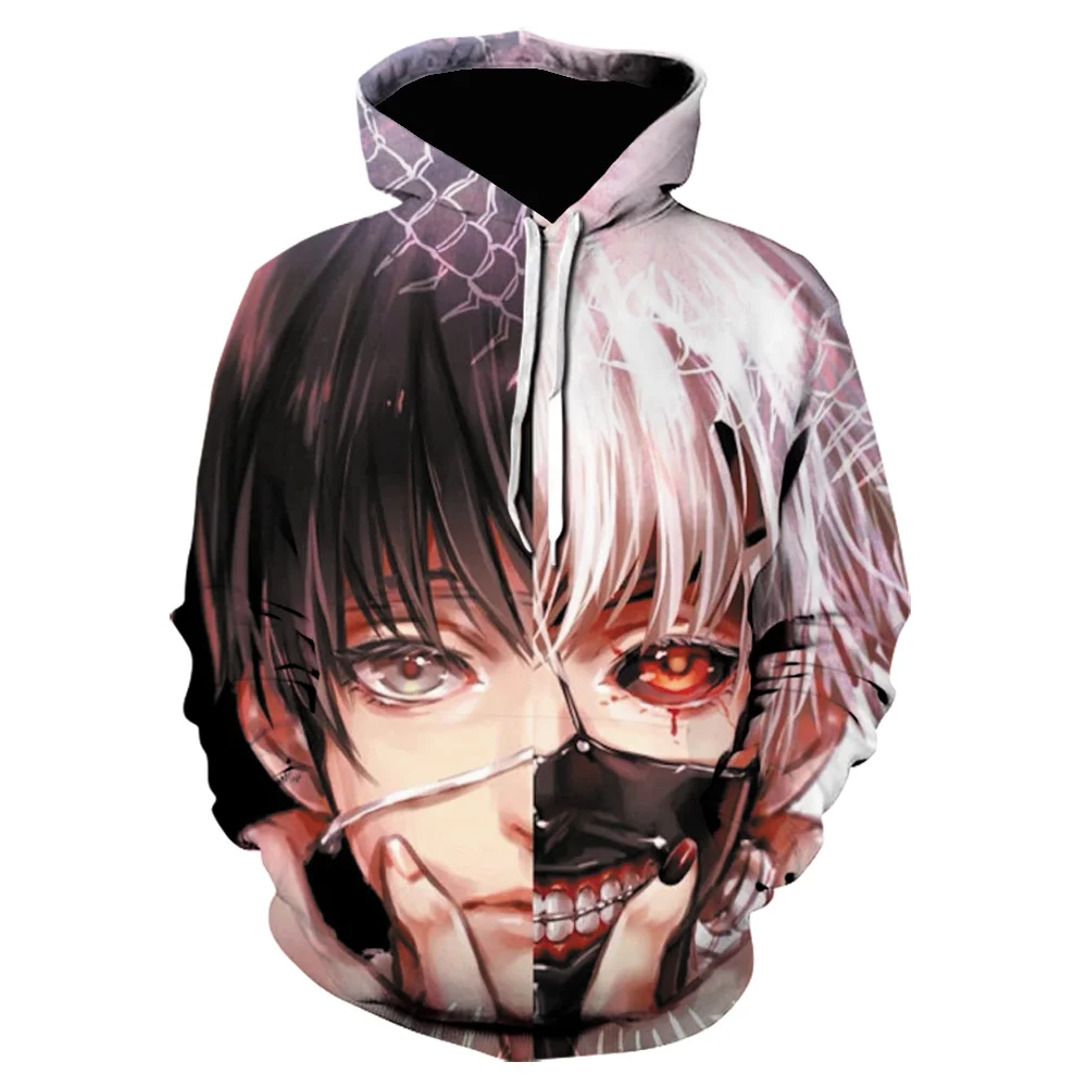 

2022 New Hot Sale Tokyo Ghoul 3D Printing Hoodies Ken Kaneki Hooded Hoodie Japan Anime Sweatshirts Cool Tops Jacket Men clothing
