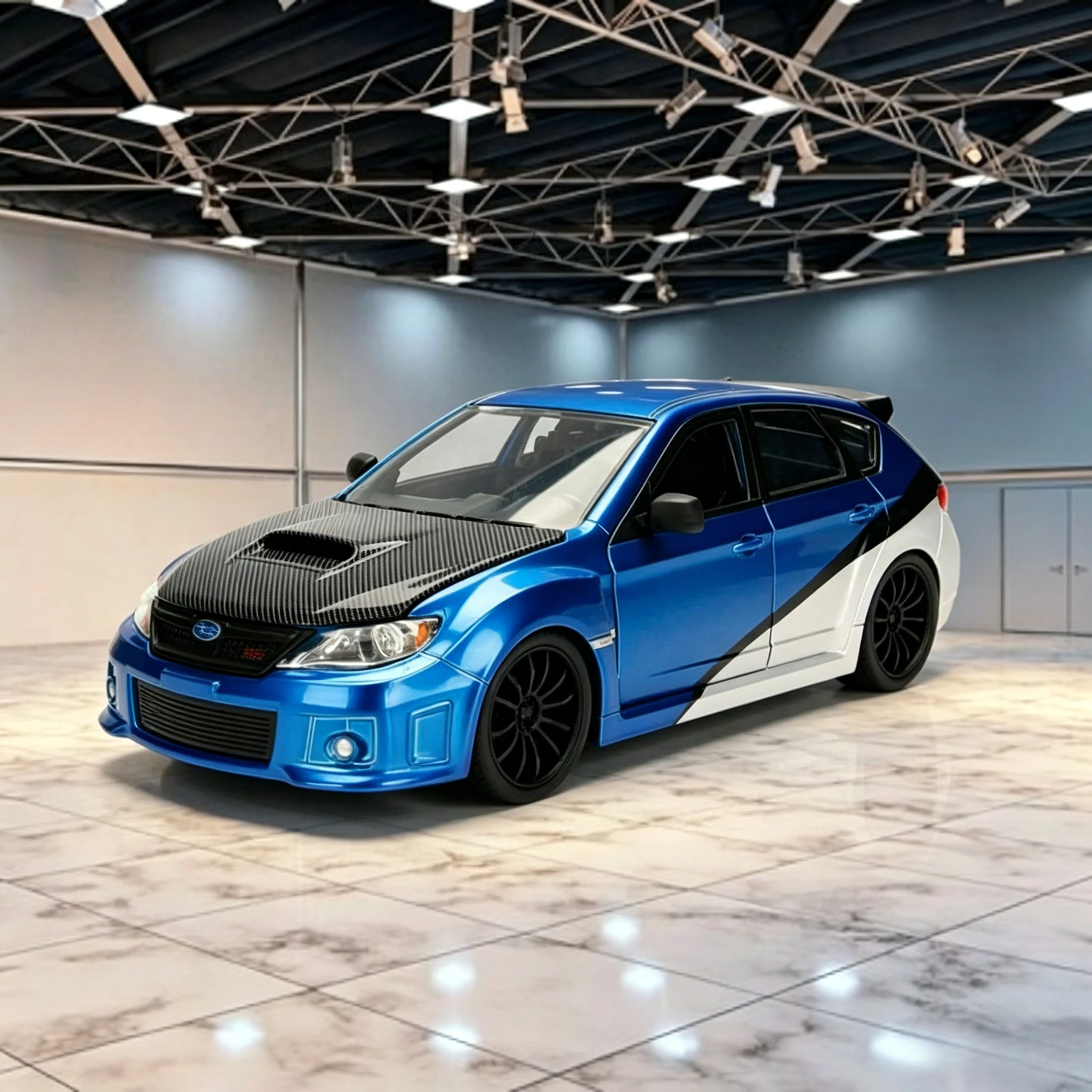 Фото Коллекционная модель Jada Fast and Furious 1:24 Impreza WRX STIB из высококачественного сплава, для демонстрации, подарок на день рождения №1