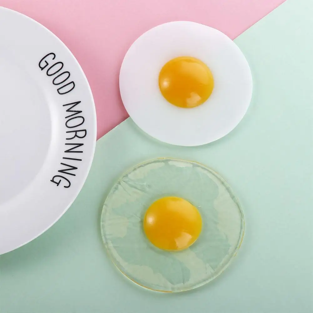 Детская игрушка для ролевых игр кухонная еда жареное яйцо из ТПР сжимаемое