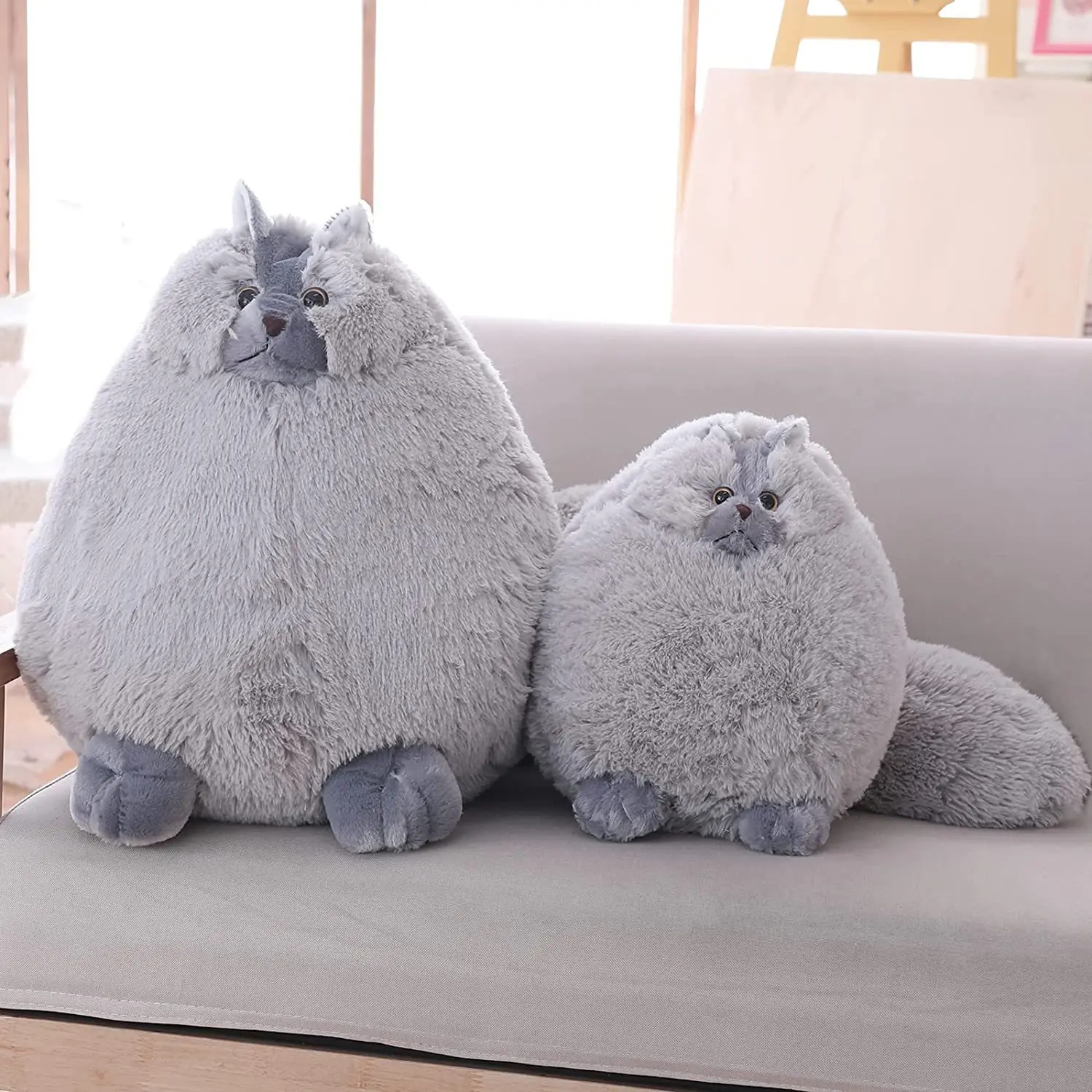 

30/50cm Cat Plush Doll Cute Gray Soft Pillow Simulation Cat