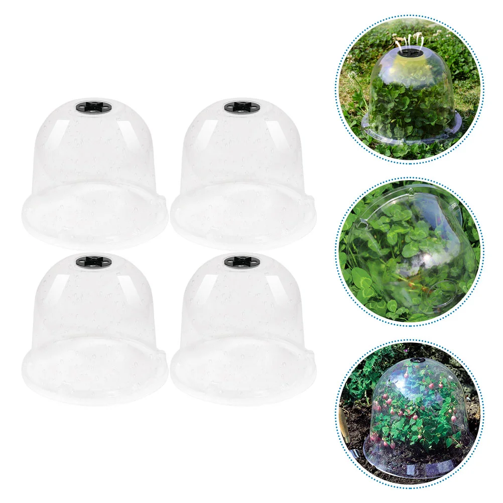 

4pcs Humidity Dome Protective Cover Transparent Garden Plants Dome Cloche Dome