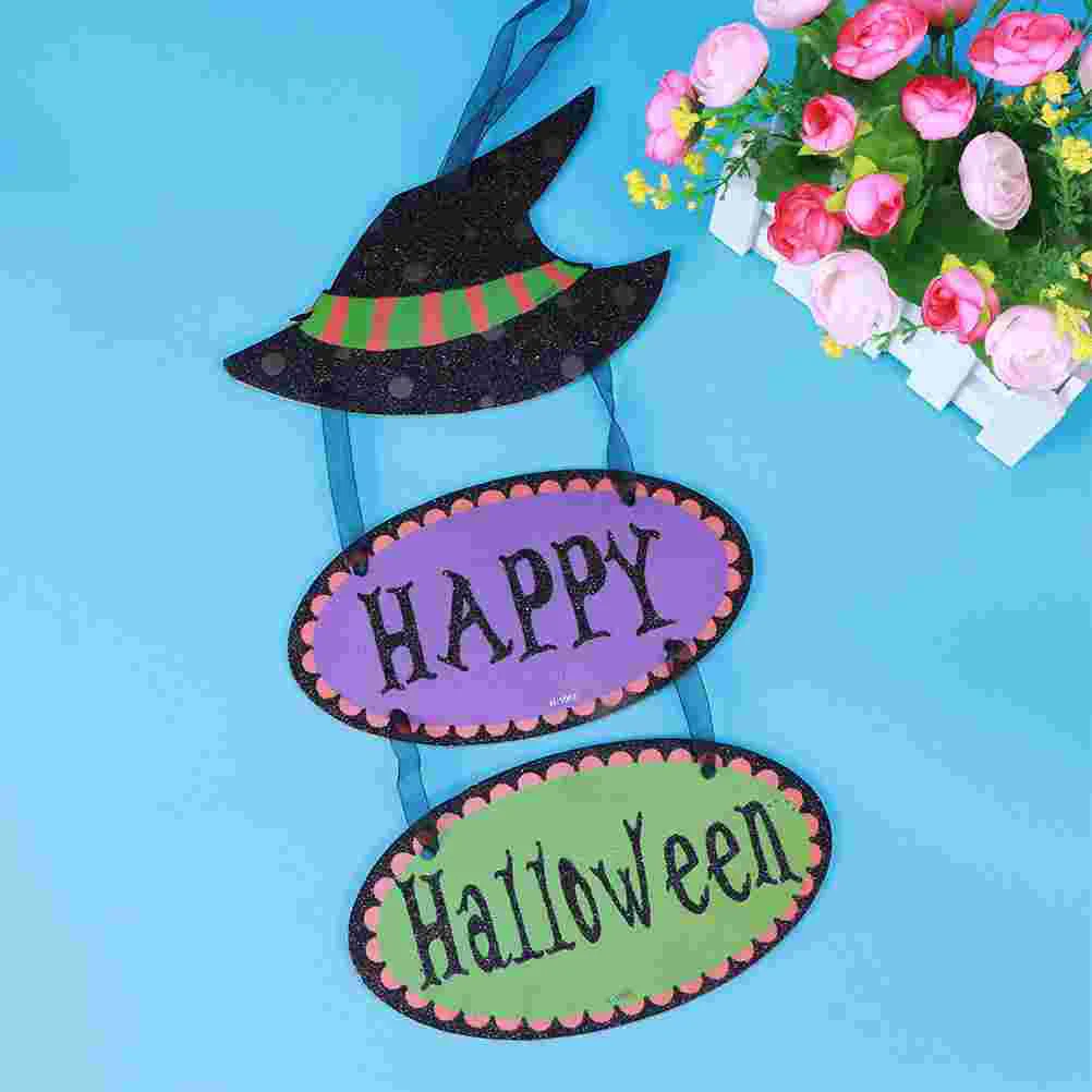 

2pcs Door Hanging Pumpkin Cartoon Witch Hat Door Hanging for Home
