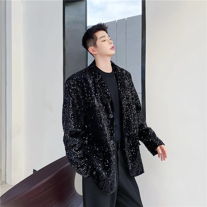 

2022 New Arrivals Men Loose Casual Blazers Coat Male Fashion Handsome Trend Korea Style Suit Jacket Thin Tops Clothing H39