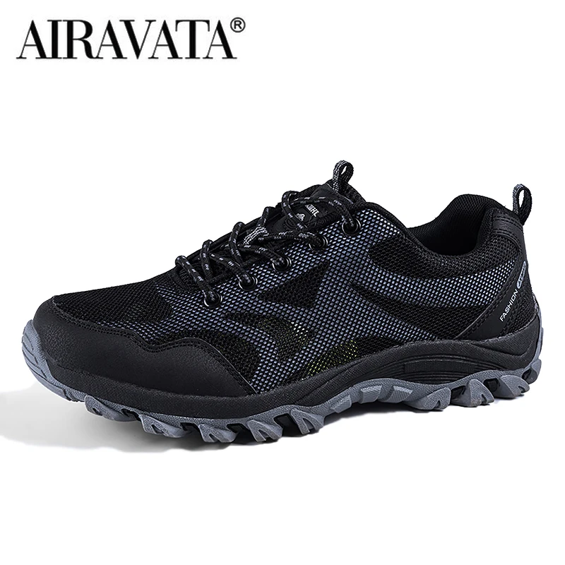 Unisex Hiking Shoes Men Women Mesh Climbing Shoes Antiskid Trendy Classical Trekking Sneakers Plus Size 36~47