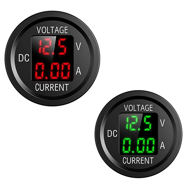 

LED Digital Voltmeter DC Voltage Display 12V/24V For Cars Motorcycles Lorries, Digital Voltmeter Ammeter