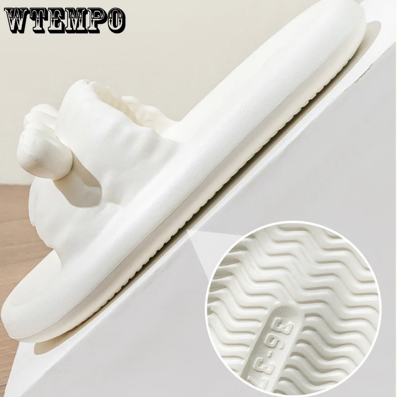 WTEMPO Cute Slippers Antlers Summer Thick Bottom Bathroom Couple Shoes Soft Beach Slides Women Anti-Slip Sandal Dropshipping