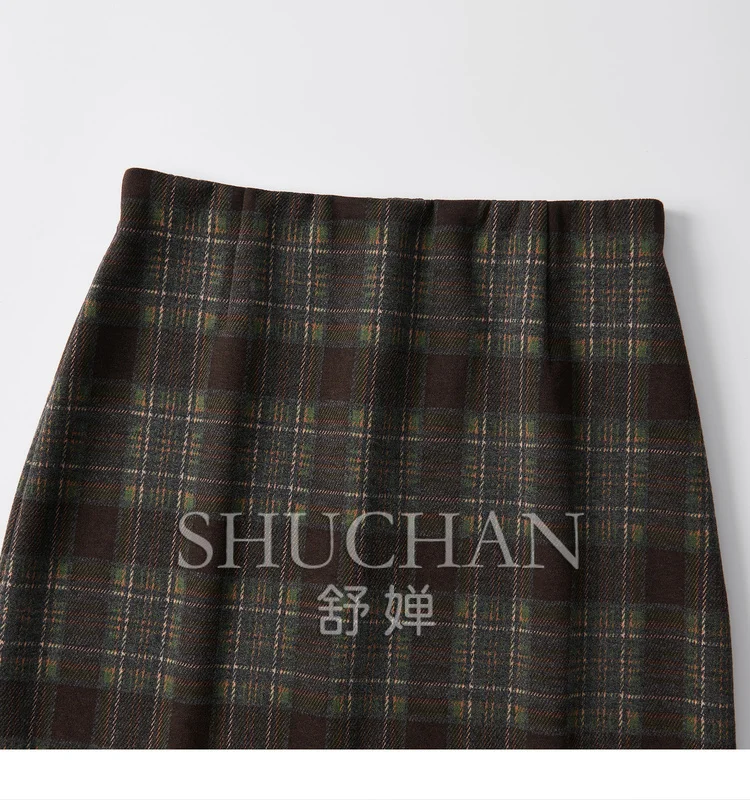 Клетчатая юбка в английском стиле прямая черная средней и длины с высокой талией