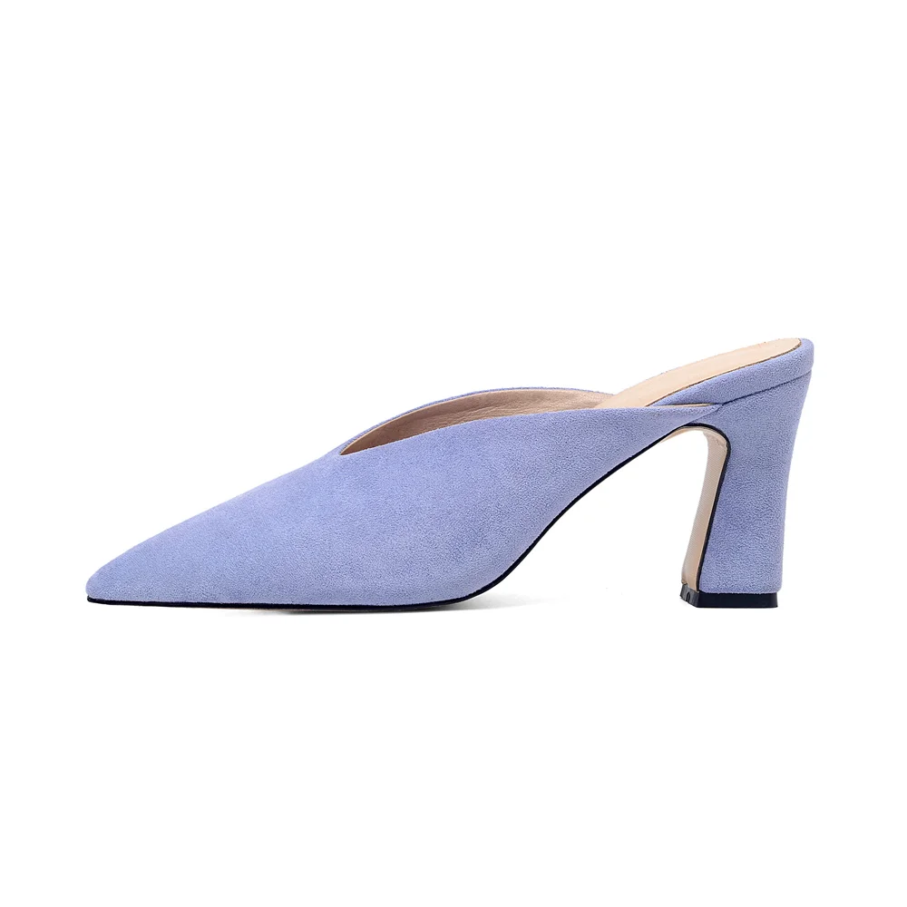 

2023 Summer New Fashion Women's High Block Heel Pointed Toe Baotou Slippers Sexy Plus-size sandals