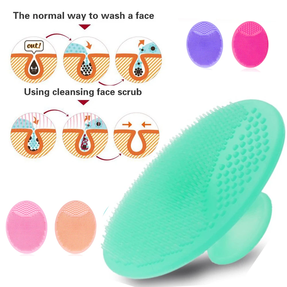 

Silicone Face Cleansing Brush Mini Waterproof Handheld Face Scrubber Facial Cleansing Tool Deep Face Pore Cleanser Massage Tool
