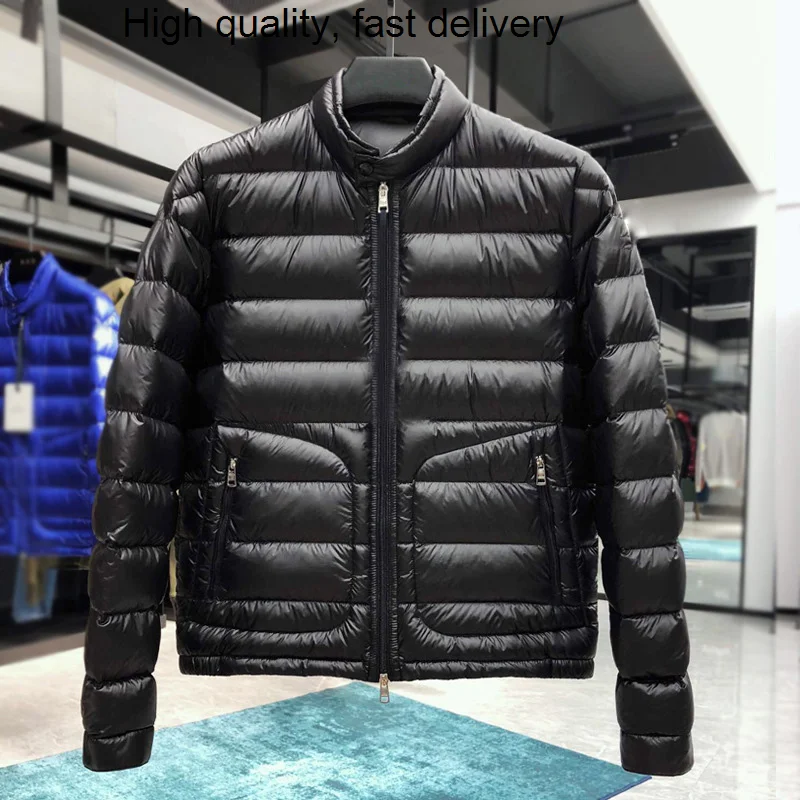 

Thin Down Light Jacket Men Luxury Brand Stand Collar Warm Fashion Coat For Men Casual Autumn Winter High Quality Puffer Jacket