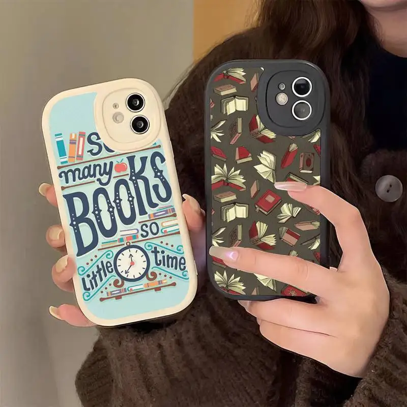 

Read Books illustration Phone Case Hard Leather for iPhone 13 12 Mini 11 14 Pro Max Xs X Xr 7 8 Plus 6 6s Se 2022 silicone Cover