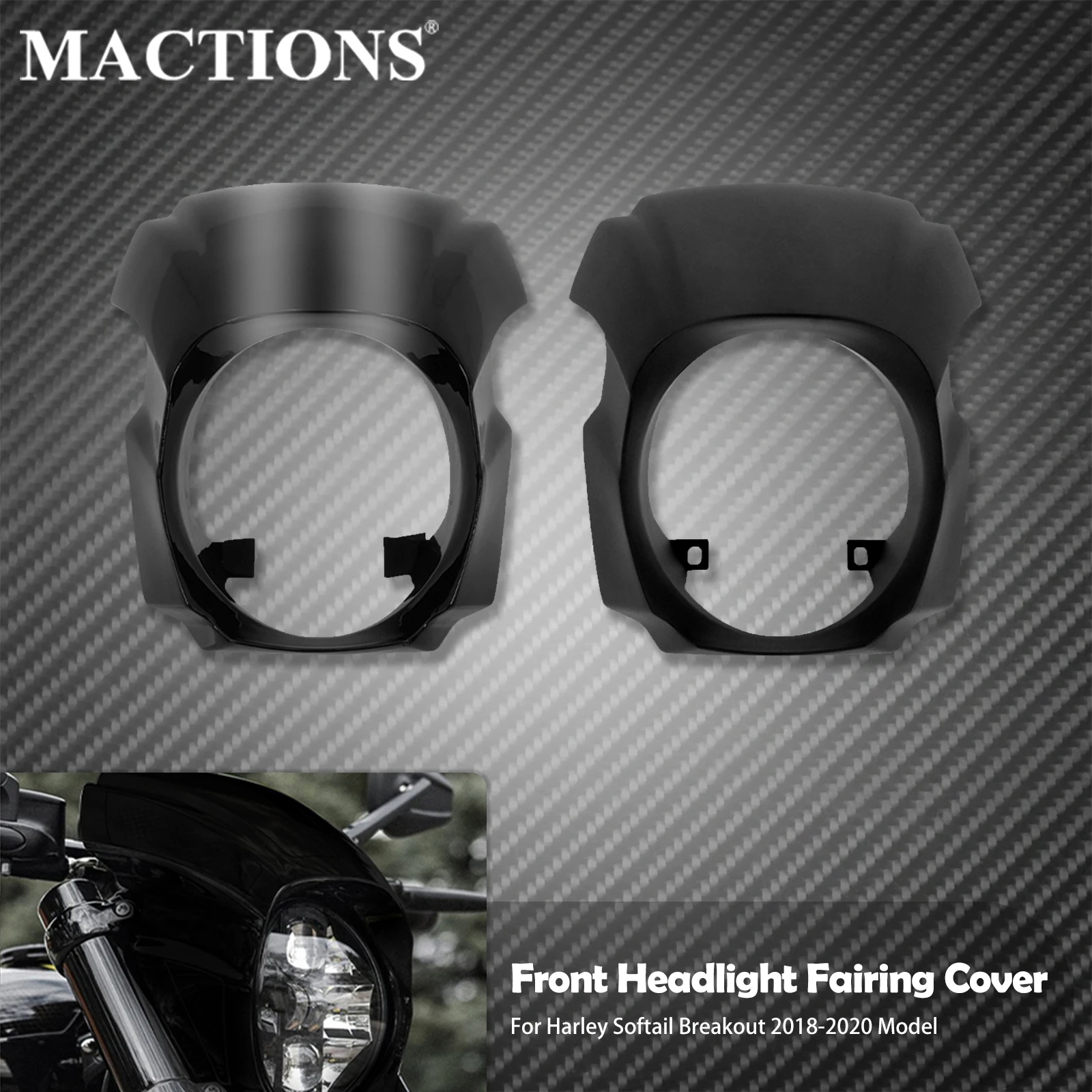 

Мотоциклетный глянцевый черный/матовый черный передняя фара для Harley Softail Breakout FXBRS FXBR 2018-2022