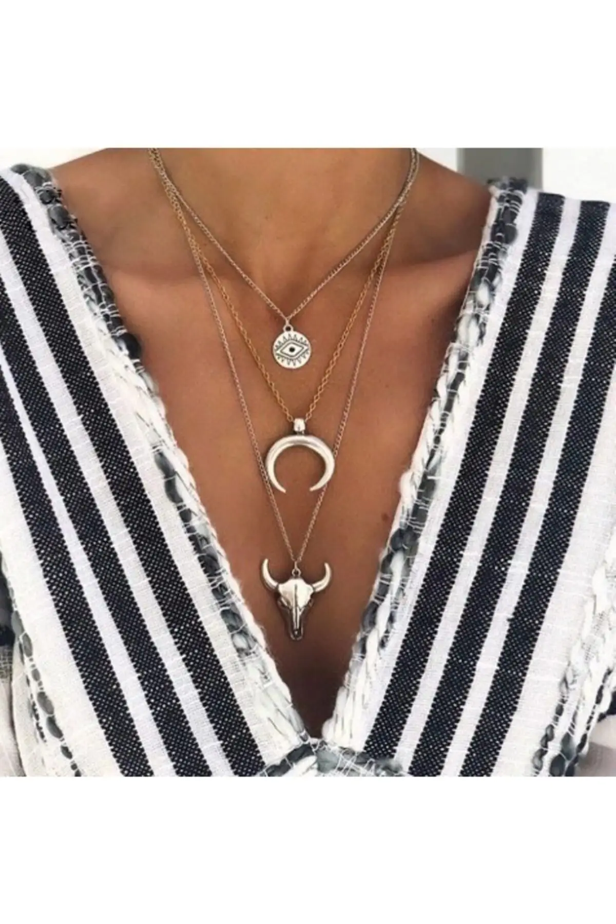 

Женское модное ожерелье серебряного цвета в богемном стиле 3 шт. Цепочки и ожерелья