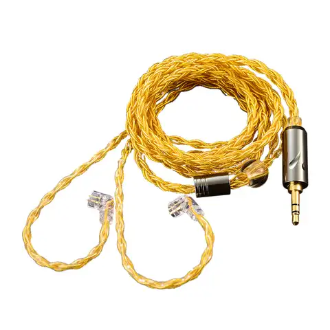 Проводной кабель для наушников QKZ T1, 8-жильный посеребренный обновленный шнур 0,75 мм, 2-контактный Hi-Fi кабель для наушников, обновленный кабель...