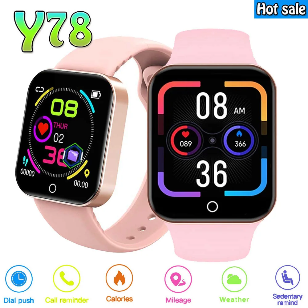 

New Y78 Smart watch fitness tracker men's and women's heart rate and blood pressure monitor D30 waterproof sports smart bracelet