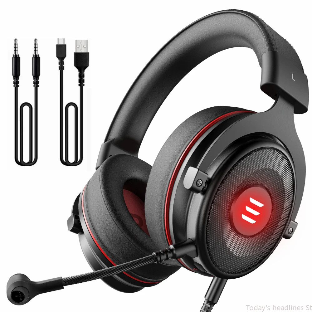 

Head-mounted usb eating chicken luminous game headset 7.1 e-sports wire-controlled headset computer mobile phone universal