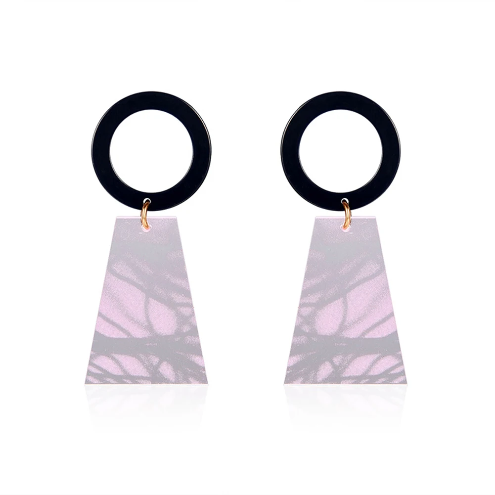 

Geometric Pendant Earrings Lightweight Black Circle Earrings For Women Party Wedding