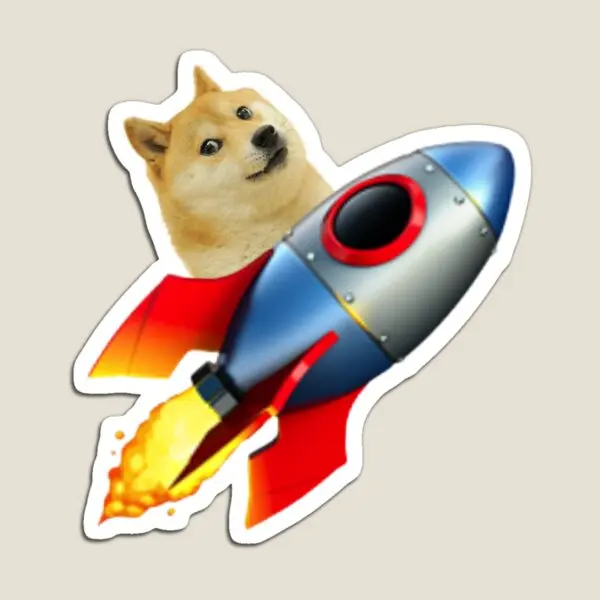

Rocket Dogecoin Magnet Funny Refrigerator Magnetic Holder Home Colorful Kids Stickers Baby Cute Decor for Fridge Organizer Toy
