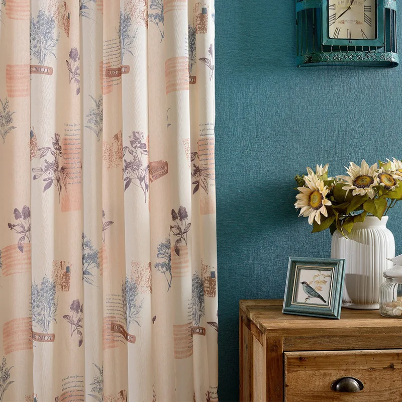 

Lost Beautiful Modern Minimalist Curtains for Living Room Bedroom Curtains Pastoral American Polyester Cotton Printing Curtains