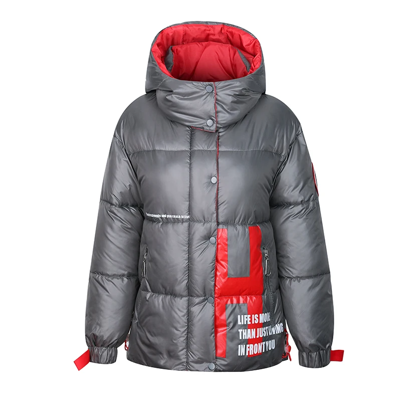 Thicken Overcoat Warm Parkas Short Jackets Women Outerwear 2021 Winter Coats Hooded Down Jacket Female Padded Coat Loose Casual