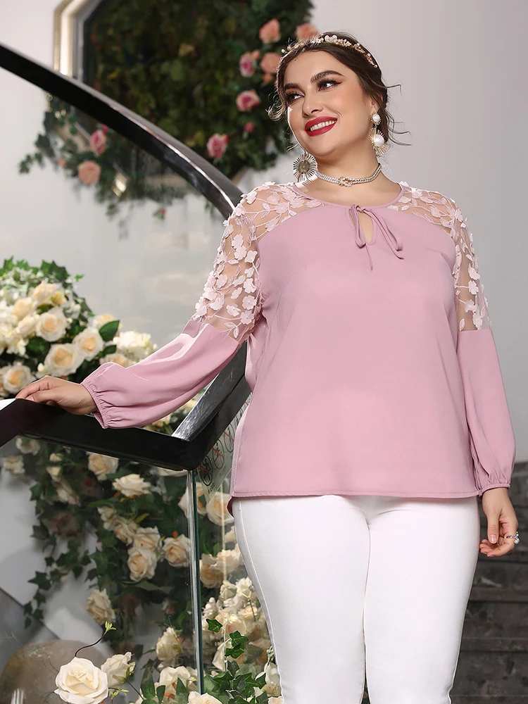 

TOLEEN Cheap Fashion Women Blouse Plus Size Tops 2022 Autumn Winter Casual Elegant Floral Long Sleeve Oversize Shirts Clothing