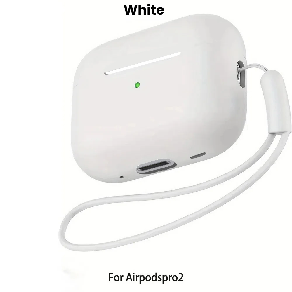 Фото Для AirPods Pro 2 2-й чехол со шнурком, мягкие силиконовые защитные чехлы для Apple AirPods Pro2 Air Pod Pro2 Gen Coque Funda №2