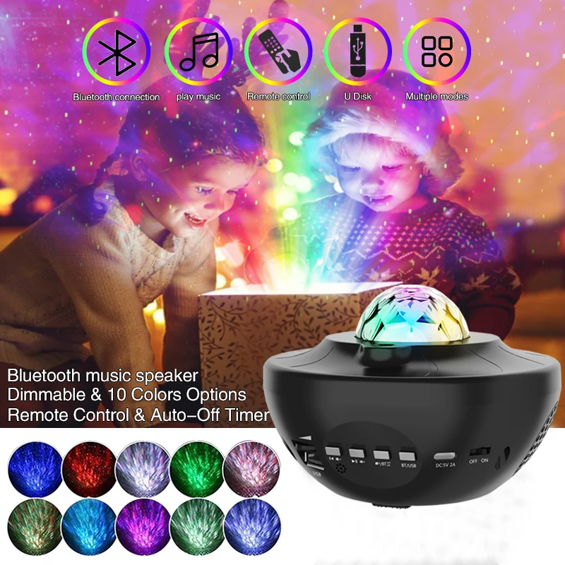 

Colorful Starry Sky Galaxy Projector Nightlight Child Blueteeth USB Music Player Star Night Light Romantic Projection Lamp Gifts