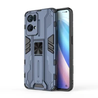 luxury shockproof armor phone case for oppo find x3 x5 reno 5 5z f 6 6z 7 7se pro plus lite 4g 5g magnetic invisible stand cover